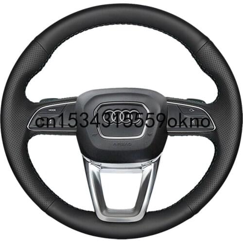 DIY Car Steering Wheel Cover For Audi Q5L Q7 Q3 Stitch On Wrap Interior Accessories