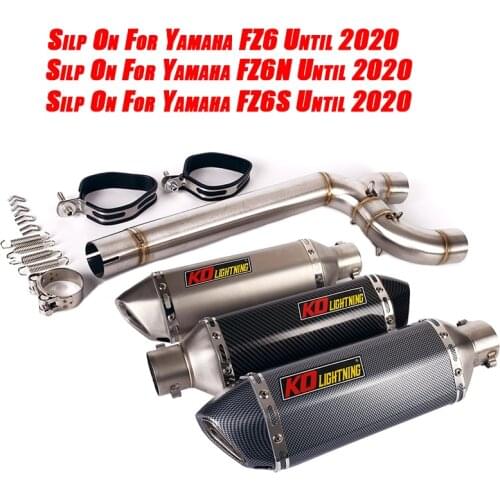 For Yamaha FZ6N FZ6S FZ6 Motorcycle Replace Original System 1x Middle Link Pipe Connect 2x Exhaust Muffler Tube Left Right Side