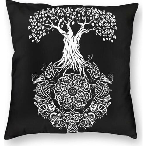 Tree Of Life Vikings Valhalla Son Of Odin Pillow Case Home Decor Cushions Throw Pillow for Sofa Polyester Double-sided Printing