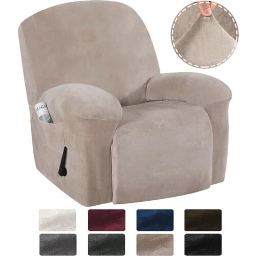 Velvet Recliner Chair Cover Protector Elastic All-inclusive Massage Sofa Couch Cover for Living Room Wingback Armchair Sofa