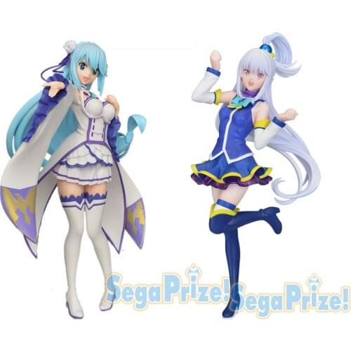Tronzo Original Sega LPM Anime KonoSuba with Re:Zero Aqua Cos Emilia PVC Action Figure Cute Girls Figurine Model Toys