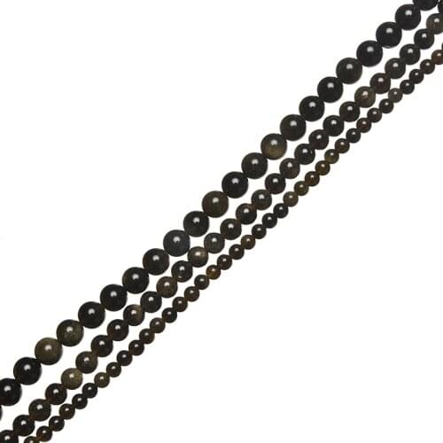 Smooth Black Jin Yaoshi Stone Beads 6/8/10/12mm Size for Diy Bracelets Loose Beads Making 16inhc H743