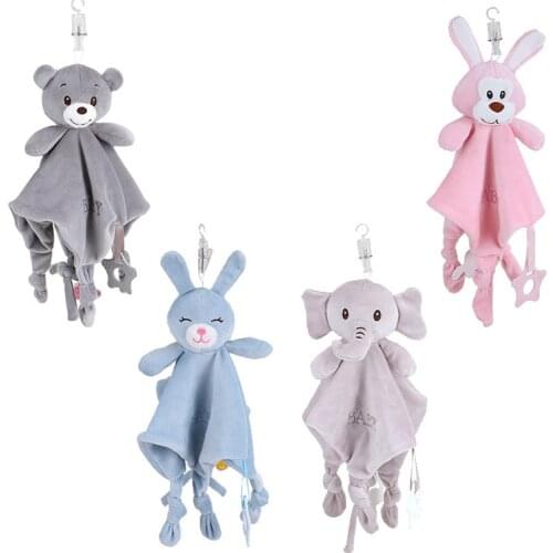 Newborn baby toys 0-12 months Cartoon Animals soft plush rattles fo Baby handkerchief cute doll plush comfort doll