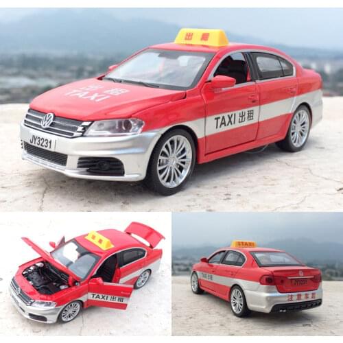 1:32 Scale Alloy Metal Diecast Taxi Taxicab Collection Car Model ForVolks Wagen LAVIDA Pull Back Sound&Light Toys Vehicle