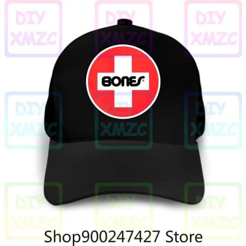Bones Bearings Skateboard Baseball Cap Hats Swiss Circle Black