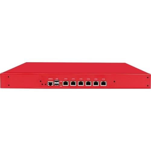 Red Mini PC 6 LAN 3855U 4GB RAM Fanless Rugged Industrial Computer Soft Router VPN Express Firewall Support Win10 Linux