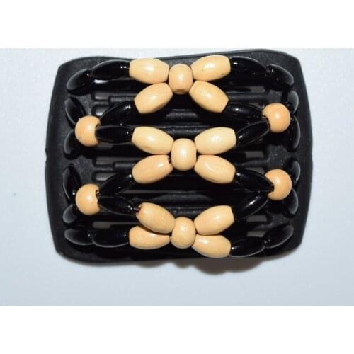 Cream and black beads small size magic comb 20 pcs/lot classical comb Easy to Use easy to use for young&old