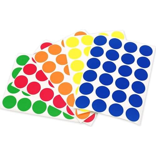 Round Stickers in 5 Assorted Colors Colored Sticker Dots Coding Circle Dot Labels Bottle label home decoration