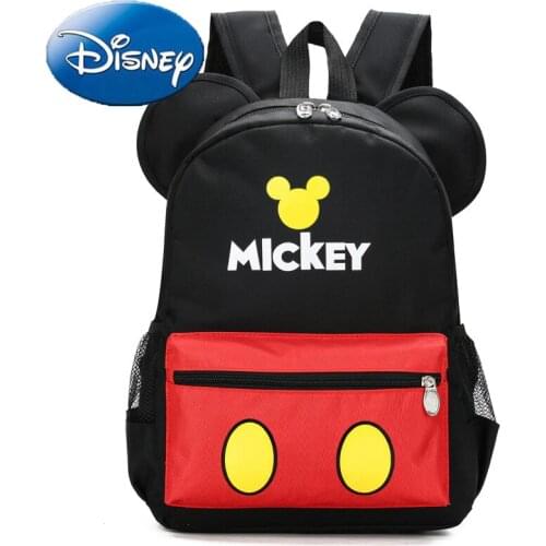 Disney Mickey Mouse Large Capacity Lightweight Schoolbag Children Zipper Cute Minnie Backpack Boy Girl Shoulder Handbag