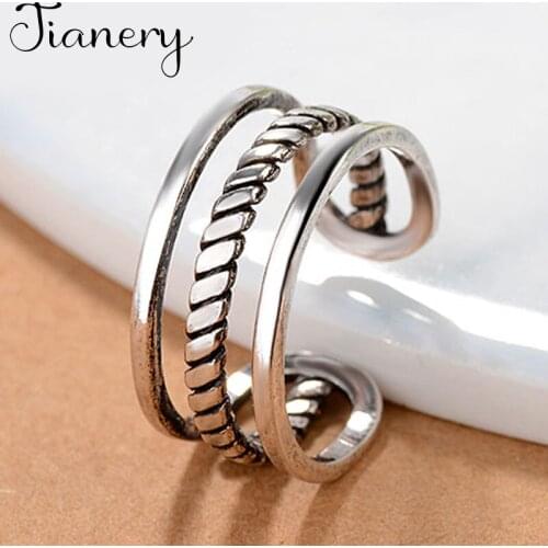 Personality Boho Lines Rings For Women Charm Wedding Jewelry Adjustable Antique Finger Ring Anillos 2021
