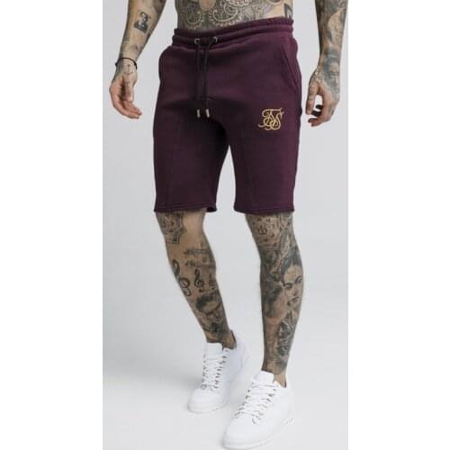 New Summer Sik Silk men short gyms slim fit Bodybuilding fashion Joggers sweatpants men Fitness shorts Sportswear