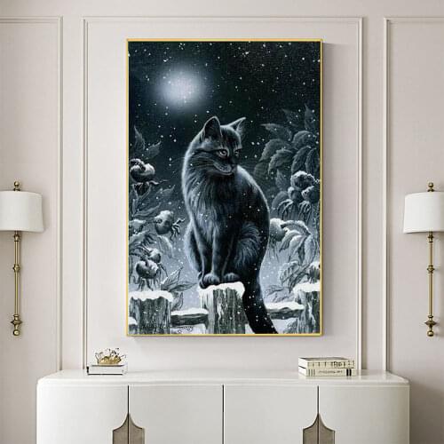 Cat Animal DIY Cross Stitch 11CT Embroidery Kits Needlework Craft Set Printed Canvas Cotton Thread Home Decoration Hot Room