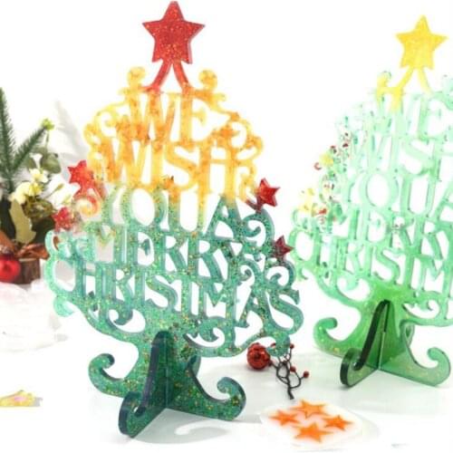 New transparent silicone mold resin decoration crafts DIY 3D Christmas tree pendant mold epoxy resin jewelry mold