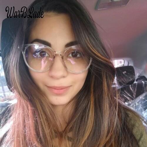 Women Glasses Frame Men Anti Blue Light Eyeglasses Frame Vintage Round Clear Lens Glasses Optical Spectacle Frame WBL