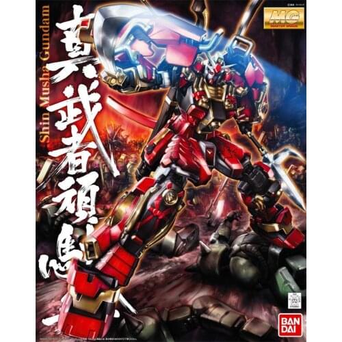 Original Bandai Gundam Model MG 1/100 SHIN MUSHA Gundam Plastic Model Kit Assemble Model Action Figures