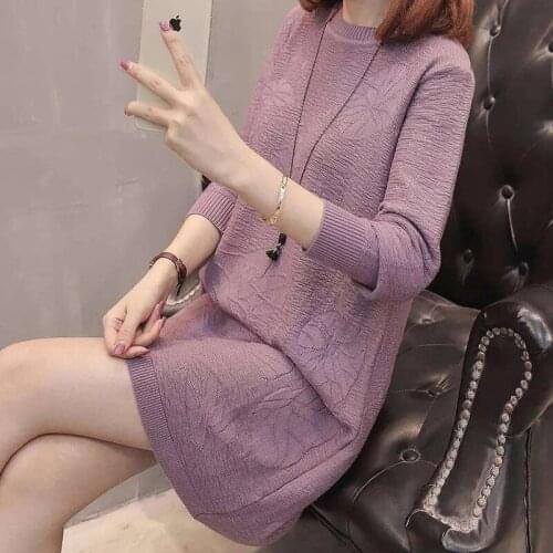 Autumn Winter Long Sleeve Tops Knitted Sweater Pullovers Women Solid Loose O-Neck Sweaters Jumper Female Clothing