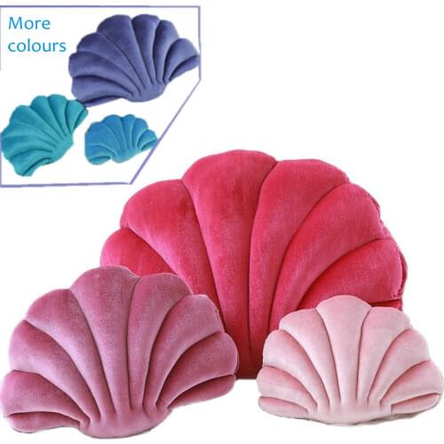 Fairy princesss Home Luxury Shell Stuffed Pillow Fantastic Velvet Pillow Sea Shell Home Decor Bed Sofa Cushion Decoration Gift