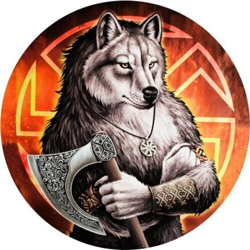 S52020# 13/15/17CM Personality PVC Decal Rotation Wolf Waterproof Car Sticker on Motorcycle Laptop Decorative Accessories