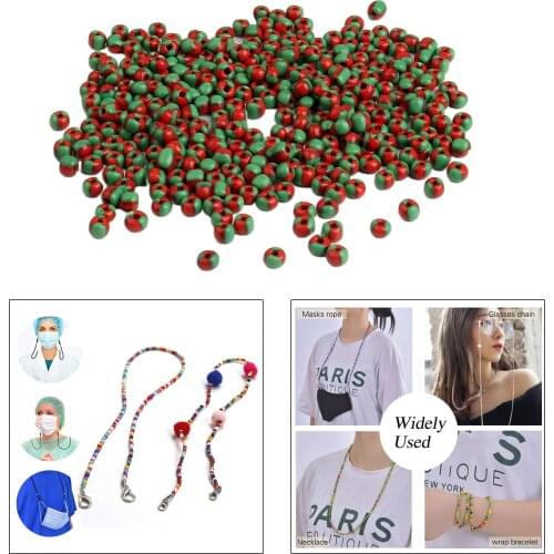 280x Glass Beads Loose Beads for DIY Glasses Mask Lanyard Necklaces