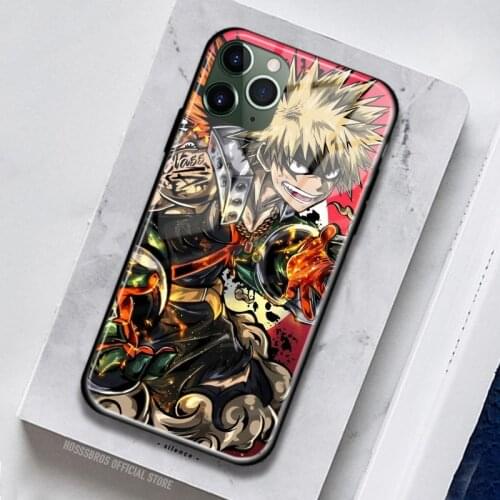Katsuki Bakugo My Hero Academia Gangster for IPhone SE 6 6s 7 8 Plus X XR XS 11 12 Mini Pro Max Glass Phone Case Cover Shell
