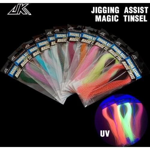 Glow Material UV Holographic Tinsel Twisted Jig Hook Assist Lure Making Material Crystal Flash Fishing Line