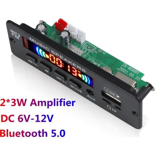 Tube amplifier Audio amplifier board Bluetooth 5.0 for subwoofer USB Recording Module FM AUX Radio For Speaker Handsfree