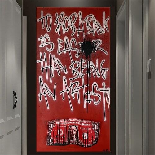 Street Graffiti Art Canvas Painting Artist Dollar Art Wall Posters and Prints Graffiti Artwork Picture for Living Room Decor