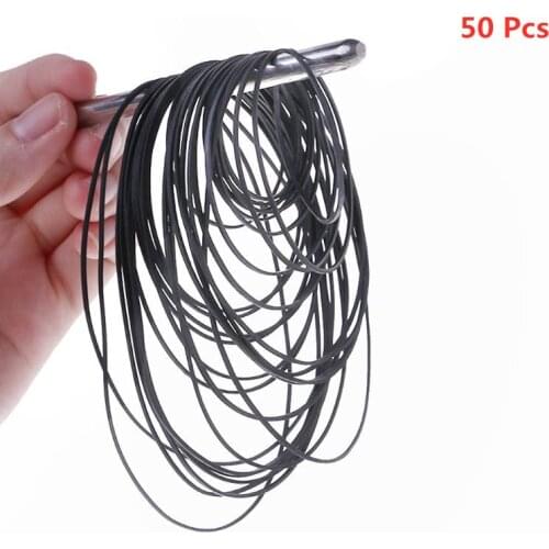 50Pcs/bag 1mm Universal Mix Cassette Tape Machine Belts Assorted Common Flat Rubber Belt 45-130mm for Recorders Walkman DVD