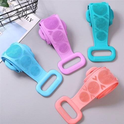 Magic Silicone Brushes Bath Towels Rubbing Back Mud Peeling Body Massage Shower Extended Scrubber Skin Clean Shower Brushes