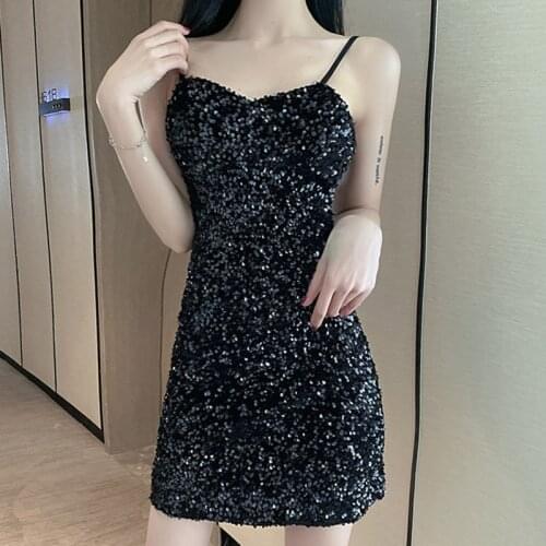 Womens Dresses Sexy Club Bodycon Mini Sequined Evening Wear Clothes Ladies Bling Dress strapless Desinger black Costume Vestido