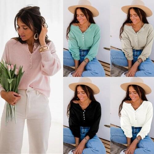 Women Casual Sweater Fashion Solid Pullovers V Neck Jumpers 2021 Autumn Winter Women Kinitted Warm Tops Clothes