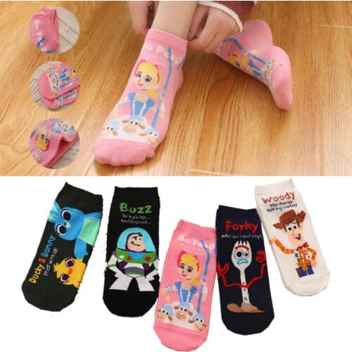 1 Pair New Disney Toy Story Fokry Anime Character Socks College Wind Cartoon Cute Personality Cassual Cotton Girl Woman Socks