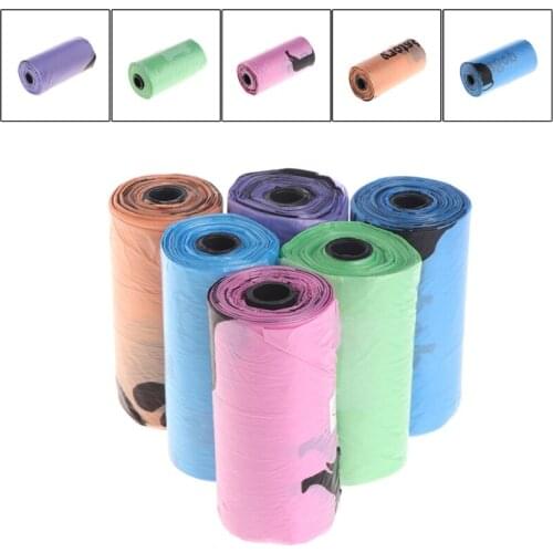1 Rolls Degradable Pet Dog Waste Poop Bag Dispenser Paw Print Clean up Refills Bulk Roll Shit Picking Bags
