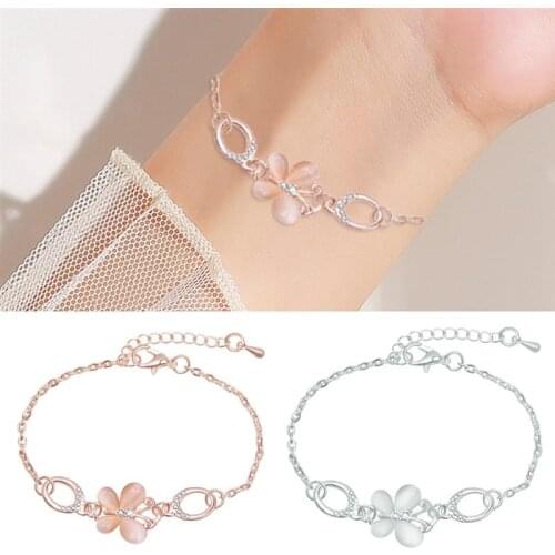 1pc Elegant Sweet Women Bracelet Fashion Rhinestone Butterfly Decor Chain Bracelet Charm Bracelet Jewelry Accessories