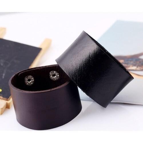 1PC Gifts Wristband PU Leather Men Bracelet Vintage Casual Handmade Unisex