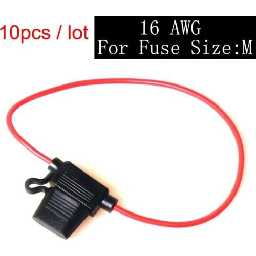 10 Pcs medium size In-line Blade Fuse Holder Cable ATC/ATO for Car Electronics Modify Lab Solar System Circuit Overload Protect