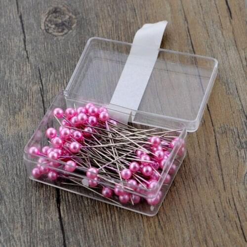 100pcs Colorful Round Pearl Head Pins DIY Needles Stitch Craft Wedding Corsage Sewing Positioning Sew Tools