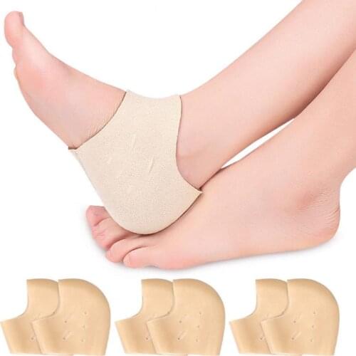 2Pcs Women Man Heel Covers Shock Absorption Slow Pressure Foot Pads with Cloth Heel Protector Pain Reduce Skin Care