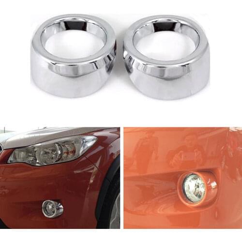 2pcs Car Chrome Front Fog Light Lamp Cover Trim Fit For Subaru XV Impreza Hatchback 2012-2014 Car Styling Auto Accessories