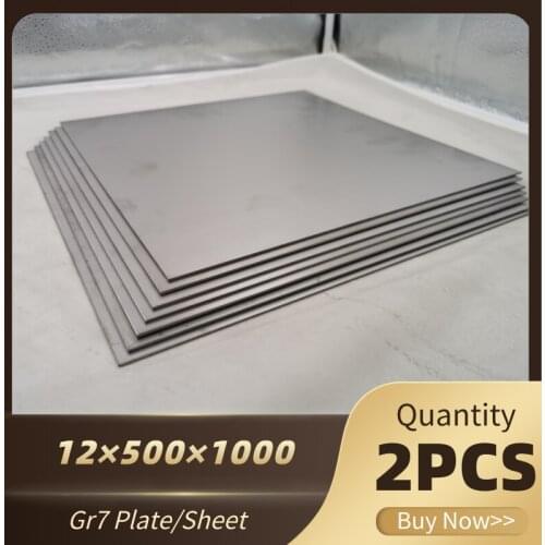 2pcs Gr7 TA9 Ti-0.2Pd Titanium Alloy Plate Ti Sheet 12*500*1000mm For DIY OEM Metalworking Supplies