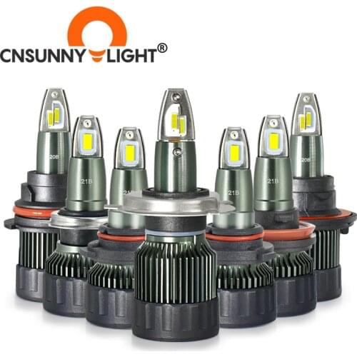 2pcs H4 H7 H11 9005 9006 H8 H9 LED Headlight Bulbs Canbus Error Free 12000lm 6000K High Low Beam Light 360-degree Illumination