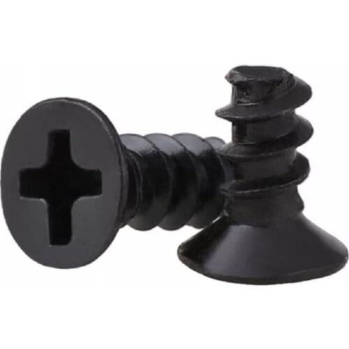 500pcs/lot M2 M2.3 M2.6 M3 Carbon steel KB black cross countersunk head flat tail self-tapping screw