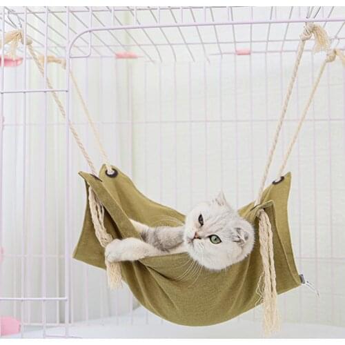 60% Dropshipping!!Cat Hammock Strong Load-bearing Easy Installation Breathable Pet Cat Sleeping Hammock with Tassel for Summer
