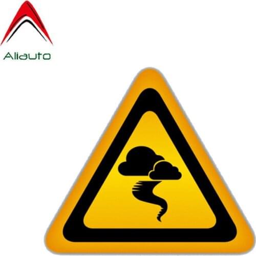 Aliauto Funny Car Sticker Danger Hurricane Warning Accessories Decal for Mercedes Honda Toyota Volkswagen Renault,14cm*12cm