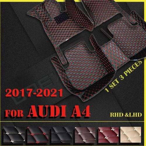 Leather Car floor mats for AUDI A4 2017-2019 2018 Custom auto foot Pads automobile carpet cover