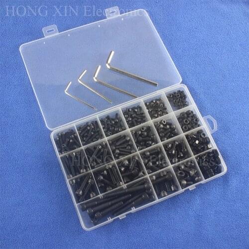 M6*10/20/30/40/50 Black Hex Socket Head Cap Screw Alloy Steel Nut bolt M3*6/8/10/12/16 M4*10/12/16/20/25 M5*10/12/16/20/25 set