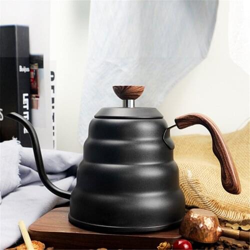 Stainless Steel Drip Coffee Pot with Thermometer Long Spout Tea Pot Gooseneck Kettle Teapot with Insulation Handle Kitchen Tools