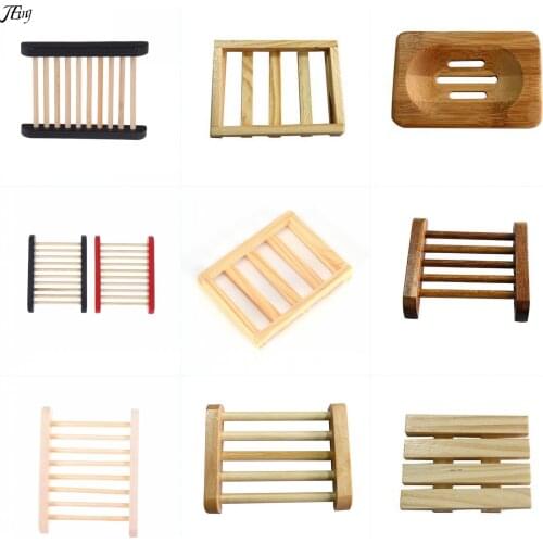 Bathroom Dish Wooden Soap Tray Holder Storage Soap Rack Plate for Bath Shower Plate Natural Bamboo Wooden Soap Box Container
