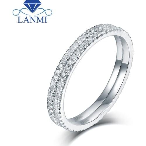 Cheap Wedding Bands With Two Rings In 0.56ct Natural Diamonds 14Kt White Gold Wedding Rings R0014