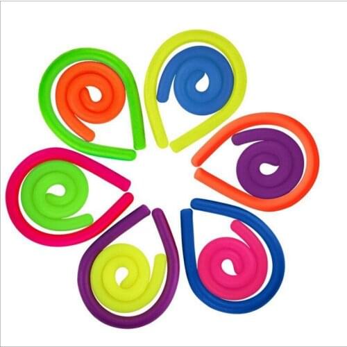 3Pcs Stretchy Noodle String Neon Kids Childrens Fidget Stress Relief Sensory Toy Decompression Elastic Rope Anti-Anxiety Toys